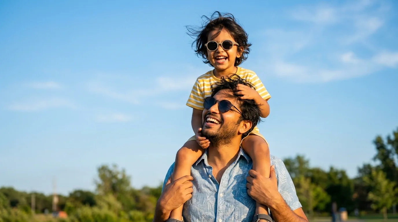 Family enjoying clear vision after a home eye test